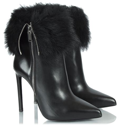 ysl fur boots|yves saint laurent libre boots.